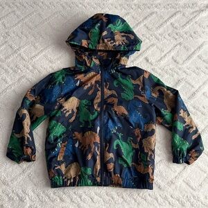 H&M Toddler Dinosaur Print Hooded Jacket Coat Size 3-4Y